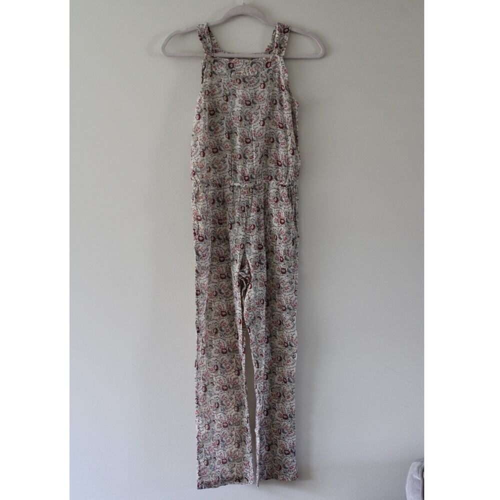NWT Bonpoint Sakura Girl's Overall Jumpsuit Floral Print Cotton 12